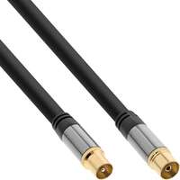 InLine Premium Antennenkabel - 4x geschirmt - >110dB - schwarz - 0,5m
