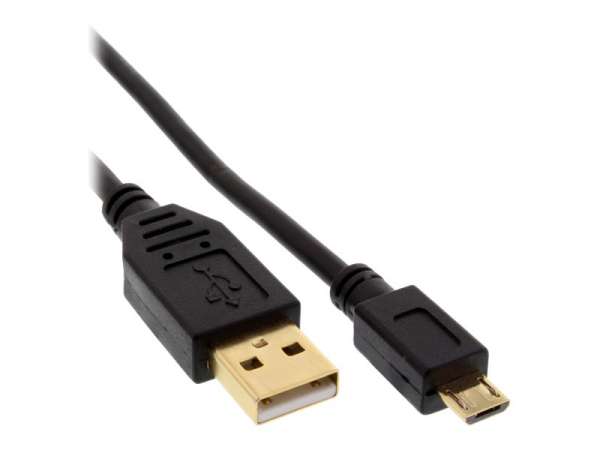 InLine Micro-USB 2.0 Kabel - USB-A ST an Micro-B ST - vergoldete Kontakte - 2m