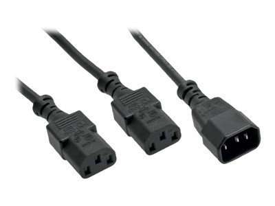 InLine Netz-Y-Kabel - Kaltgeräte - 1x IEC-C14 auf 2x IEC-C13 - 1,8m