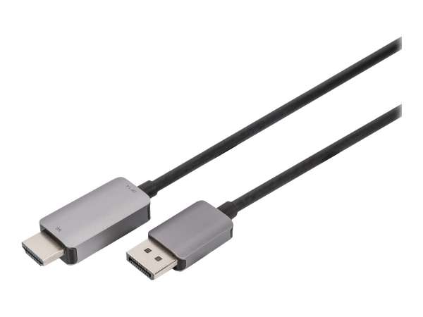 DIGITUS Adapterkabel - DisplayPort männlich Verriegelung zu HDMI männlich - 1 m - Schwarz - Druckkno