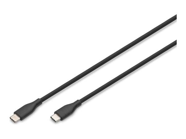 DIGITUS USB-C Silikon Anschlusskabel, 1m, schwarz
