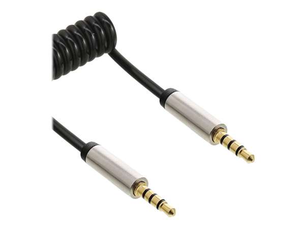 InLine Slim Audio Spiralkabel Klinke 3,5mm ST/ST - 4-polig - Stereo - 1m