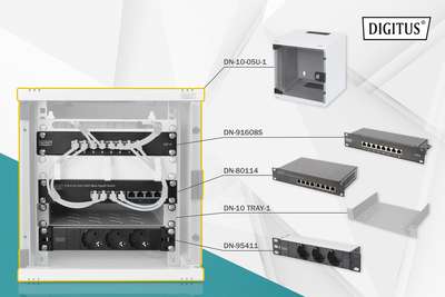 DIGITUS Netzwerk-Set 254 mm (10") - 6HE, 312 x 300 mm (B x T)