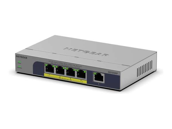 Netgear GS105PP - Switch - unmanaged - 1 x 10/100/1000 + 4 x 10/100/1000 (PoE+)