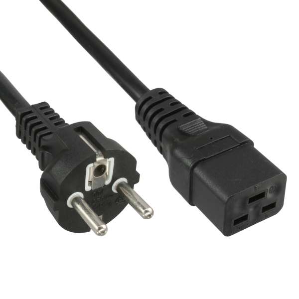 InLine Netzkabel 16A - Schutzkontakt gerade / Kaltgerätestecker IEC320/C19 - 3m