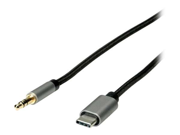 ROLINE Adapter USB-C auf Klinkenstecker - 24 pin USB-C männlich umkehrbar zu mini-phone stereo 3.5 m