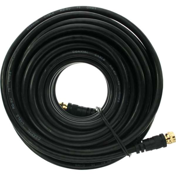 InLine SAT-Anschlusskabel - 2x geschirmt - 2x F-Stecker - >85dB - schwarz - 15m