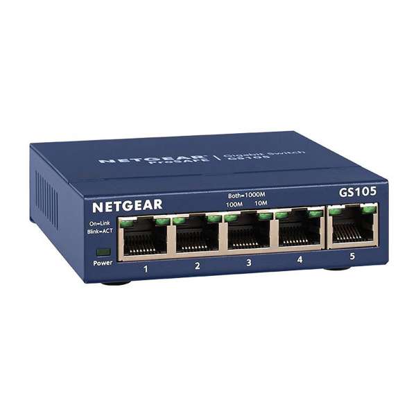 Netgear GS105 - Switch - 5 x 10/100/1000 - Desktop