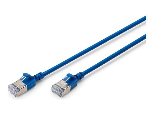 DIGITUS CAT 6A F-FTP Slim Patchkabel, 1m, Blau