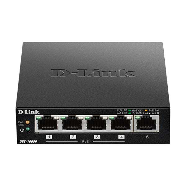D-Link DES 1005P - Switch - unmanaged - 5 x 10/100