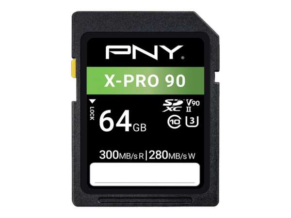 PNY X-PRO 90 - Flash-Speicherkarte - 64 GB - Video Class V90 / UHS-II U3 / Class10
