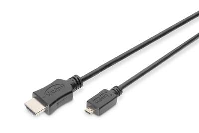 DIGITUS Highspeed - HDMI-Kabel mit Ethernet - HDMI männlich zu 19 pin micro HDMI Type D männlich - 2