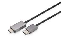 DIGITUS Adapterkabel - DisplayPort männlich Verriegelung zu HDMI männlich - 1 m - Schwarz - Druckkno
