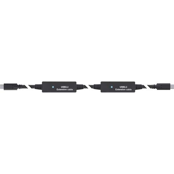 InLine USB 3.2 Gen.1 Aktiv-Kabel - USB-C Stecker an USB-C Stecker - schwarz - 15m