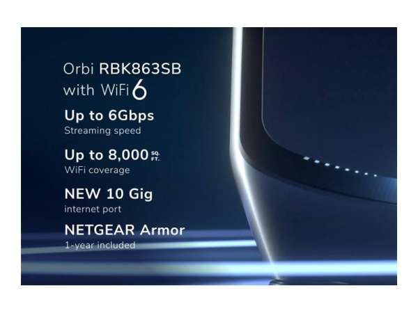 Netgear Orbi RBK863SB - WLAN-System - (Router, 2 Extender)