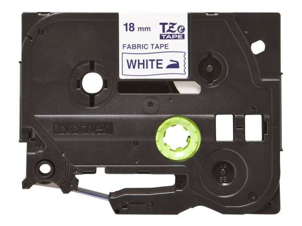 Brother TZe-FA4 - Gewebe - blau auf weiß - Rolle (1,8 cm x 3 m)