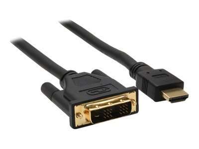 InLine HDMI-DVI Kabel - schwarz / gold - HDMI Stecker auf DVI 18+1 Stecker - 2m