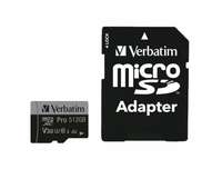 Verbatim PRO U3 - Flash-Speicherkarte (microSDXC-an-SD-Adapter inbegriffen)