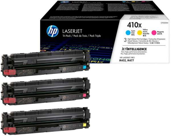 HP 410X - 3er-Pack - Hohe Ergiebigkeit - Gelb, Cyan, Magenta - Original - LaserJet - Tonerpatrone (C