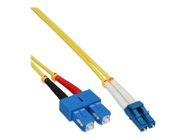 InLine LWL Duplex Kabel - LC/SC - 9/125µm - OS2 - 0,5m