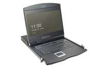 DIGITUS 19" LCD KVM Konsole, 8-Port CAT 5, deutsche Tastatur
