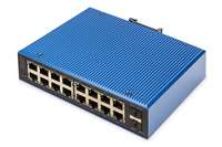 DIGITUS Industrieller 16+2-Port L2 managed Gigabit Ethernet PoE Switch