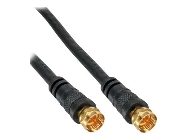 InLine SAT-Anschlusskabel - 2x geschirmt - 2x F-Stecker - >85dB - schwarz - 15m