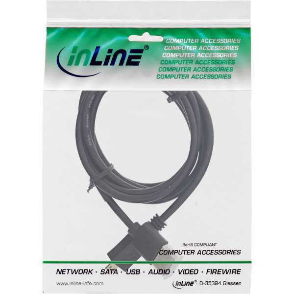InLine HDMI Superslim Kabel A an D - HS mit Eth. - Premium - schwarz / gold - 1,8m