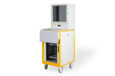 DIGITUS Mobile Workstation with Integrated Network Cabinet DN-39004 - Wagen - für Monitor / PC-Ausrü