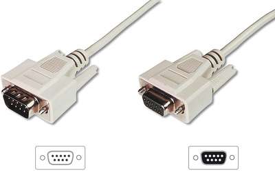 DIGITUS Datentransfer Verlängerungskabel, D-Sub9/St - D-Sub9/Bu