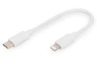 DIGITUS Lightning-Kabel - 24 pin USB-C männlich zu Lightning männlich - 15 cm - Doppelisolierung - w