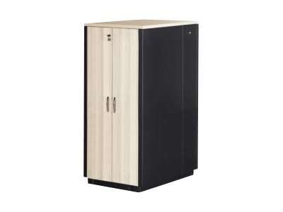 DIGITUS SOUNDproof DN-19 42U-SO-M - Schrank Netzwerkschrank - Schwarz, Ahorn, RAL 9005 - 42HE - 48.3