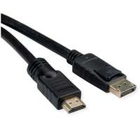 ROLINE Adapterkabel - DisplayPort männlich zu HDMI männlich - 10 m - Schwarz - Unterstützung für 4K6
