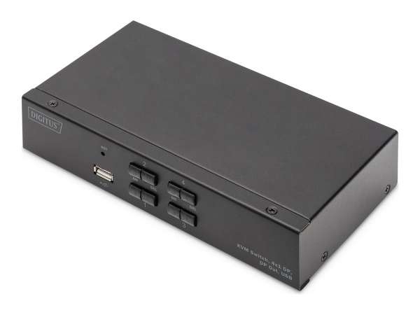 DIGITUS KVM Switch, 4x1 DP, DP Out,USB