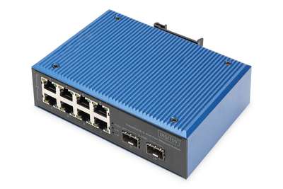 DIGITUS Industrieller 8+2-Port Fast Ethernet Switch