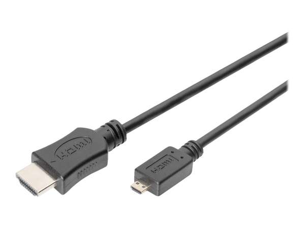 DIGITUS Highspeed - HDMI-Kabel mit Ethernet - HDMI männlich zu 19 pin micro HDMI Type D männlich - 2