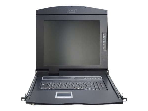 DIGITUS 17" LCD KVM Konsole, 8-Port CAT 5, deutsche Tastatur