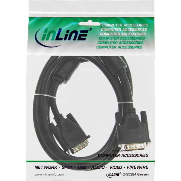 InLine DVI-D Kabel - digital 24+1 Stecker / Stecker - Dual Link - 2 Ferrite - 3m