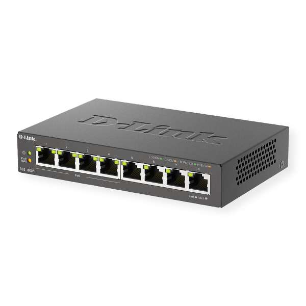 D-Link DGS 1008P - Switch - unmanaged - 4 x 10/100/1000 (PoE)