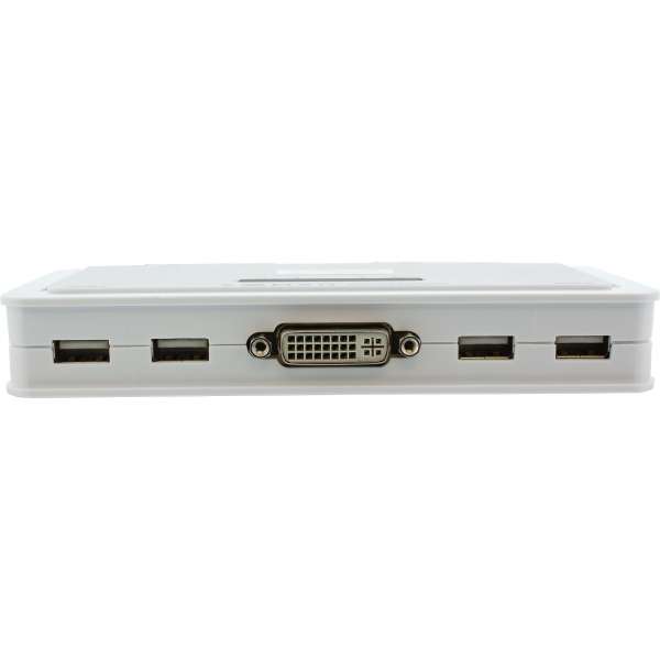 InLine KVM Switch - 4-fach - DVI-D - USB - mit Audio - integr. Kabel