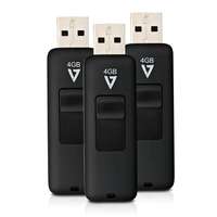 V7 VF24GAR-3PK-3E - USB-Flash-Laufwerk - 4 GB - USB 2.0 - Schwarz (Packung mit 3)
