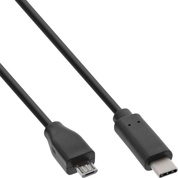 InLine USB 2.0 Kabel - USB-C Stecker an Micro-B - schwarz - 1m
