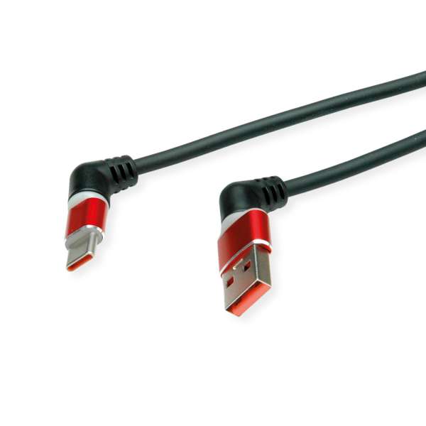 ROLINE USB-Kabel - 24 pin USB-C (M) drehend zu USB (M)