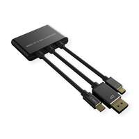 ROLINE Videoadapter - DisplayPort, Mini DisplayPort, 24 pin USB-C männlich zu power DC jack, HDMI we
