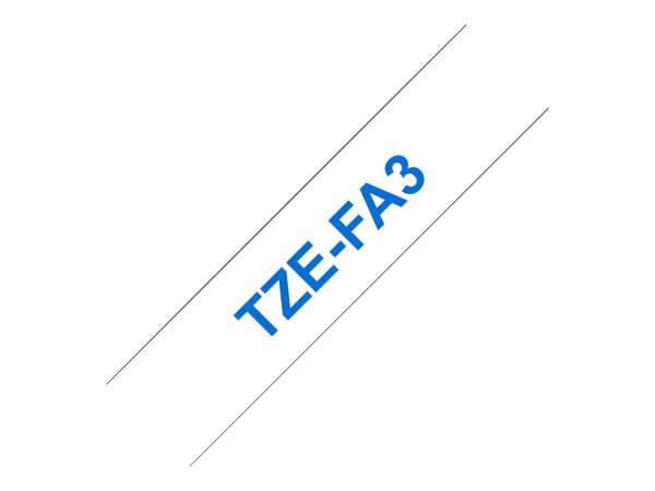 Brother TZe-FA3 - Gewebe - Klebstoff - blau auf weiß - Rolle (1,2 cm x 3 m)