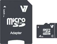 V7 VAMSDH4GCL4R-2E - Flash-Speicherkarte (microSDHC/SD-Adapter inbegriffen)