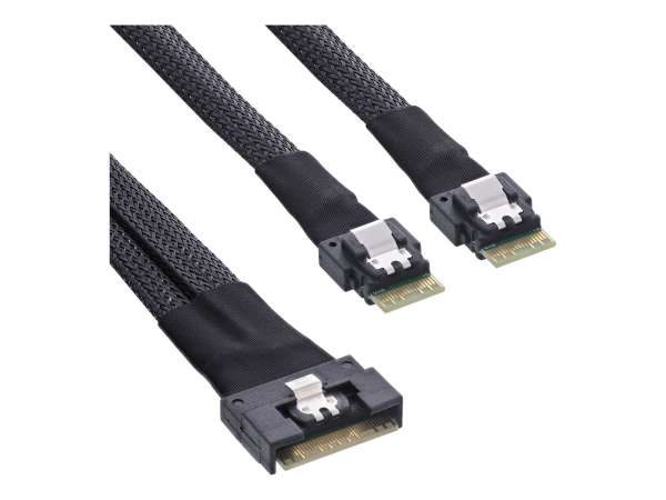 InLine Slim SAS Kabel - SFF-8654 8i zu 2x SFF-8654 4i - 1m