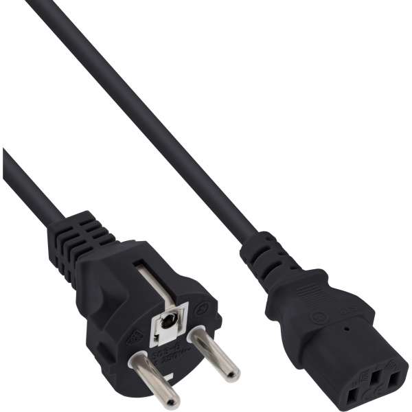 InLine 40er B-Pack Netzkabel - Schutzk. gerade/Kaltgeräte ST C13 - schwarz - 1,5m