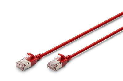 DIGITUS CAT 6A F-FTP Slim Patchkabel, 0,3m, Rot