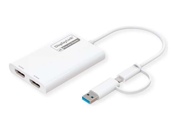 ROLINE Dockingstation - USB-C / USB-A - 2 x